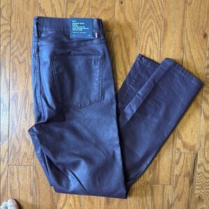 Women’s Burgundy Shiny Jeans